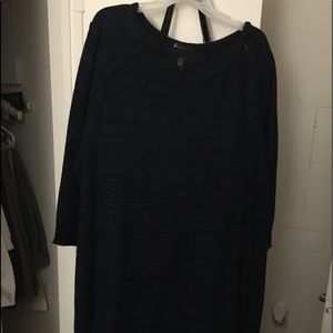 Greenish-blue and black Sweater Dress